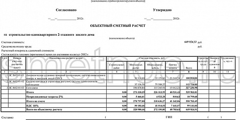 Готовый объектный расчёт на строительство 2-х этажного общежития квартирного типа